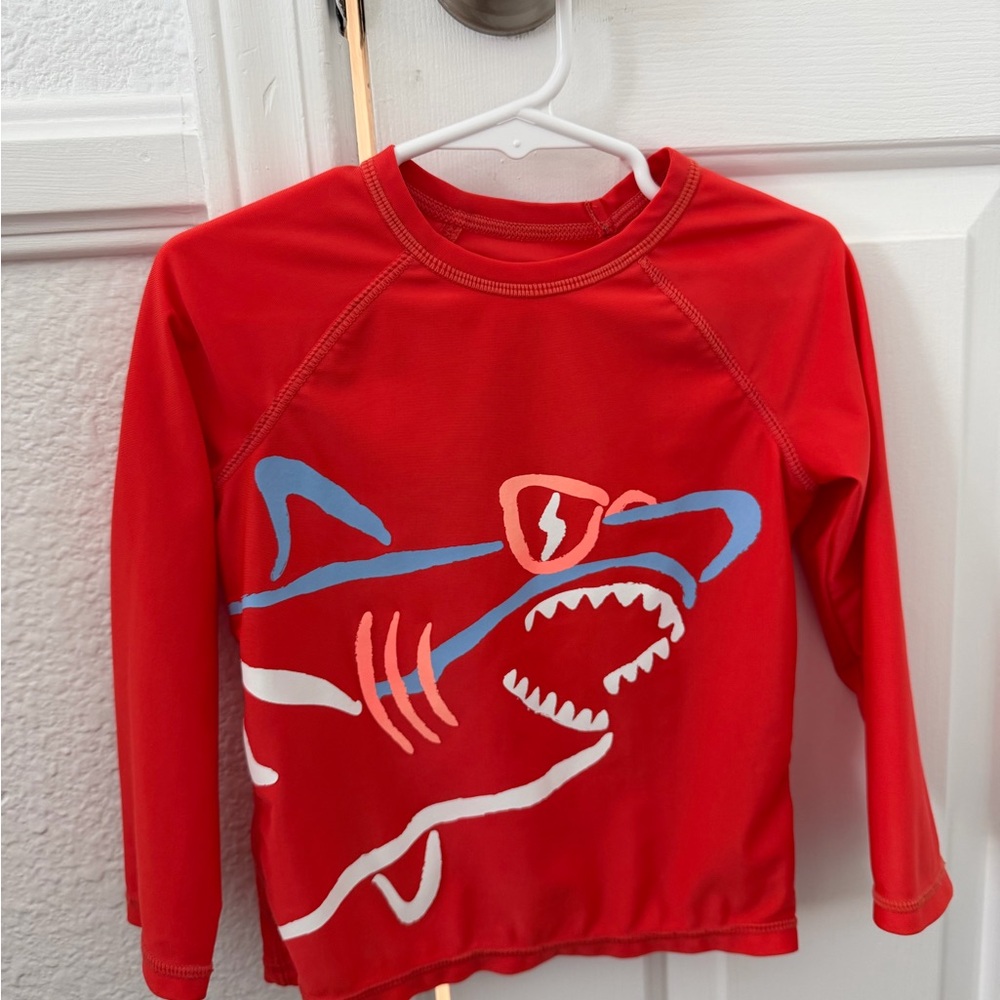 GAP Red Kids Shark Rashguard Swim Top